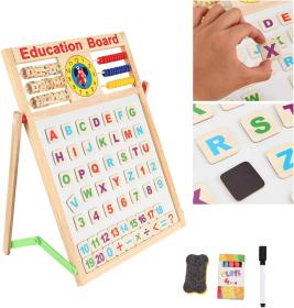 Tableau éducatifs magnétique double face en bois pour enfants