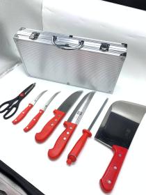  قطع الفولاذ المقاوم للصدأ سكين مجموعة مع حالة 07 